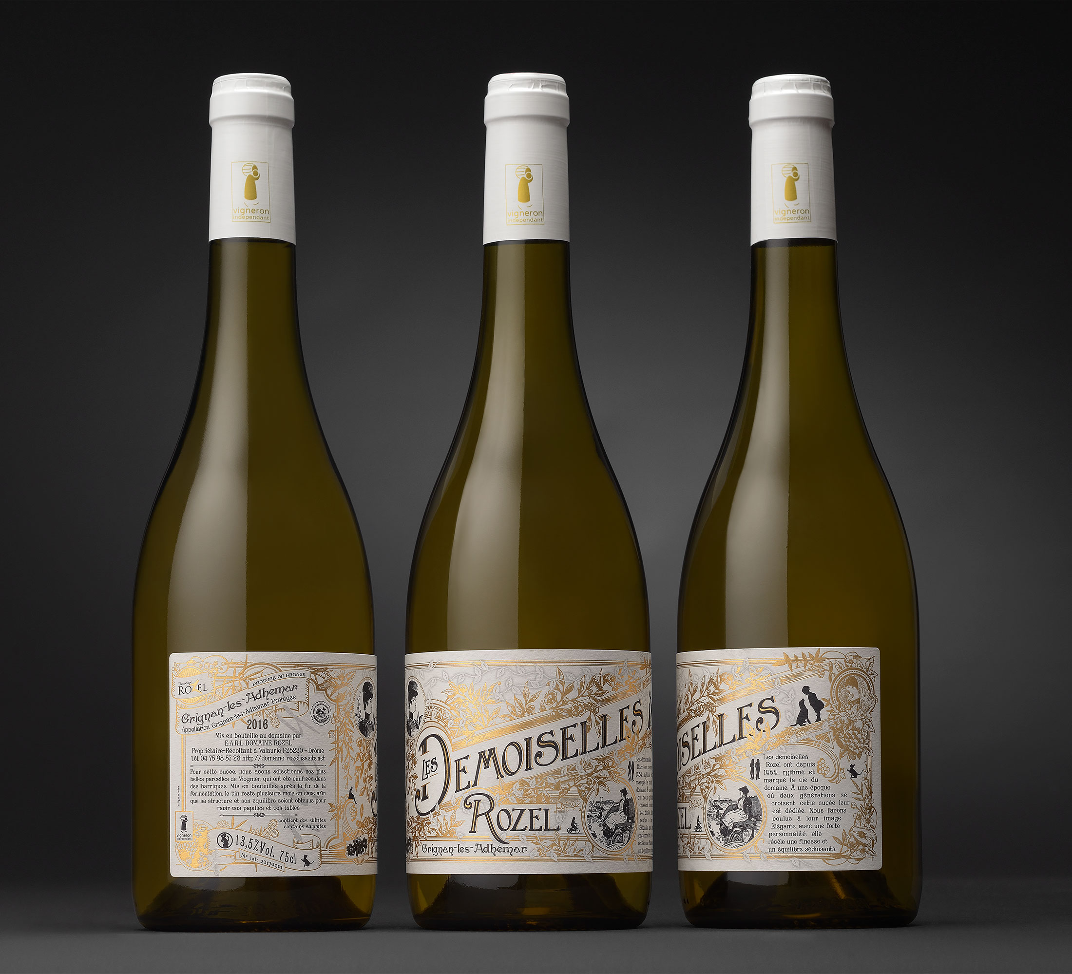 Etiquette de vin - Les Demoiselles - Rozel - Grignan les Adhémar
